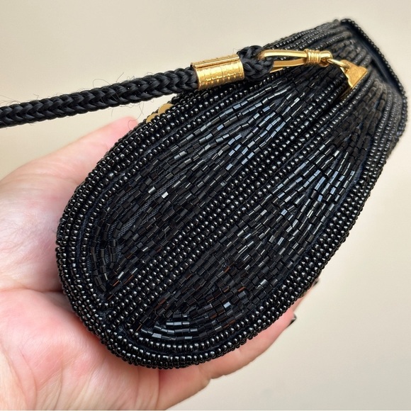 Inge Christopher Black Gold Beaded Sequin Shoulder/Crossbody Bag - Picture 11 of 12